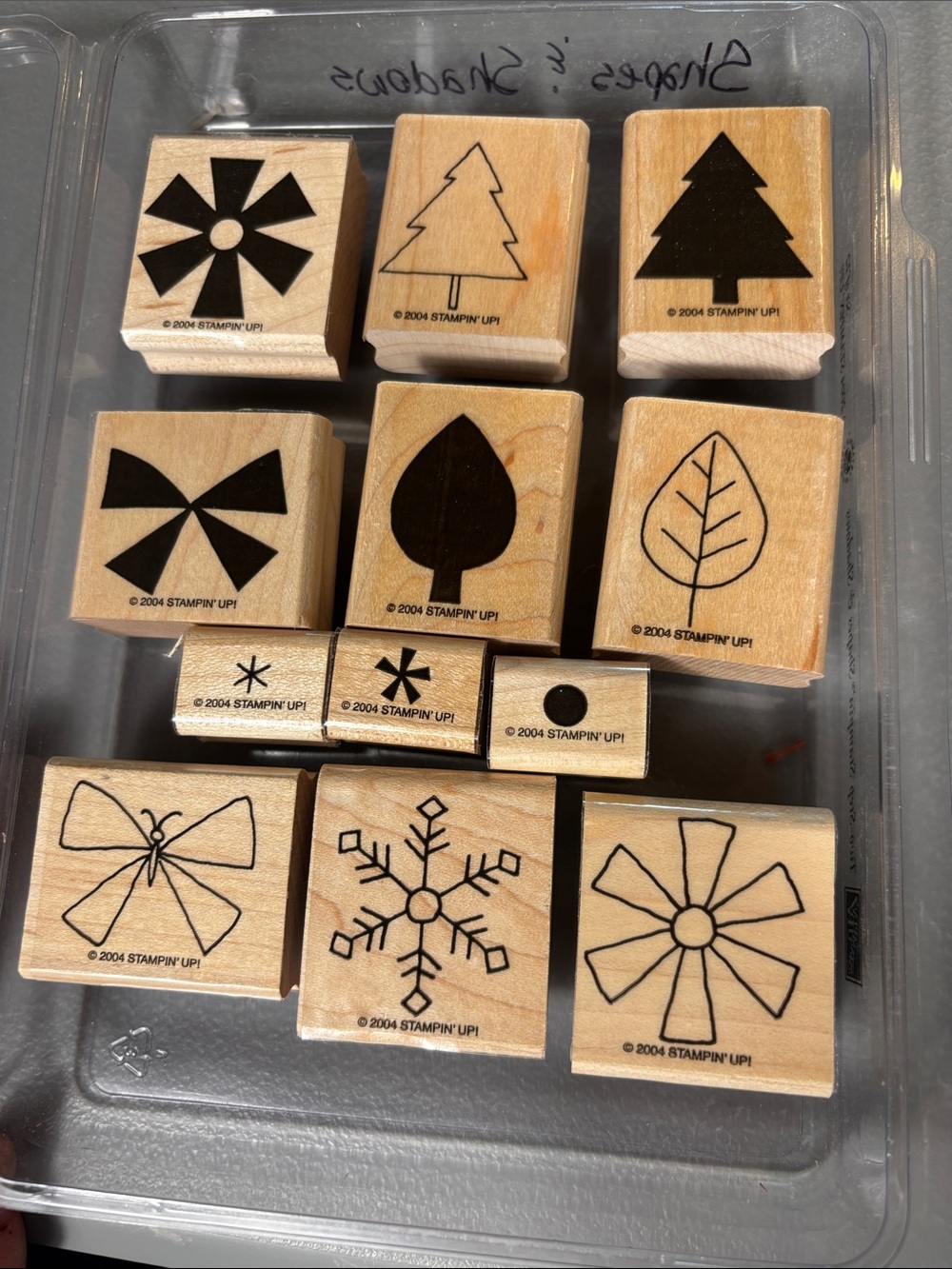 Stampin’ Up! Shapes & Shadows 2004 Two-Step Wood Stamp Set of 12